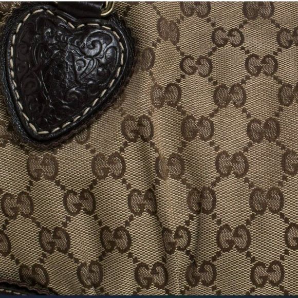 Authentic Gucci Tribeca Tassel Satchel Handbag- Brown/Dark Leather BrownCanvas- - Picture 4 of 4